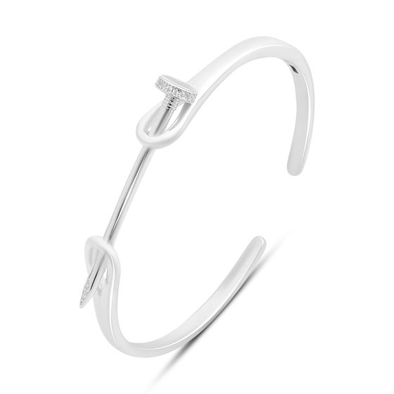 Silver bracelet with cubic zirconia