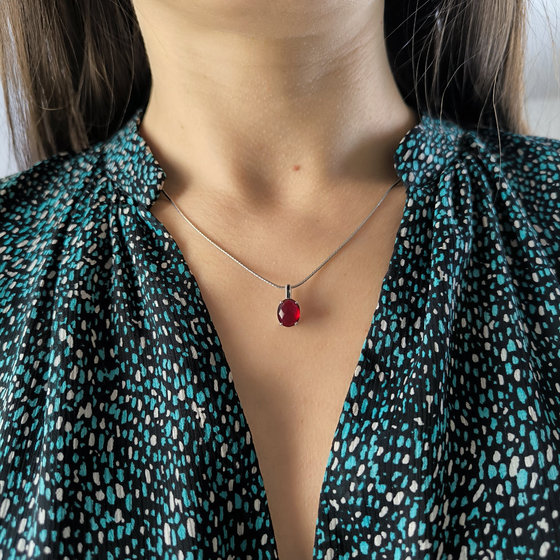 Silver pendant with nano garnet 2.188ct