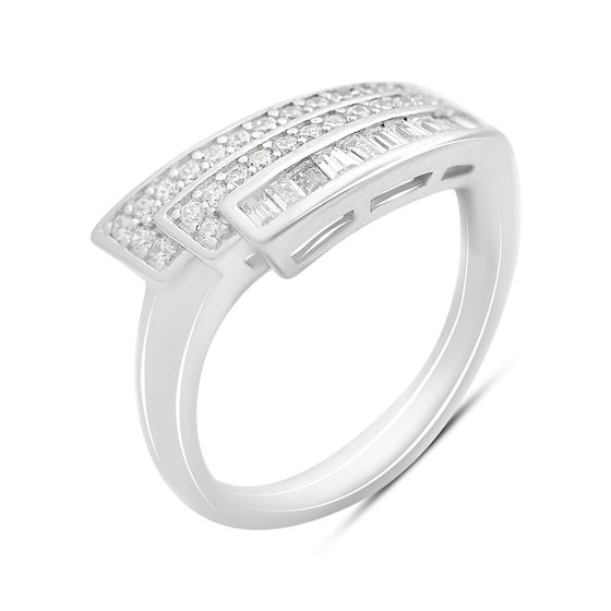 Silver ring with cubic zirconia