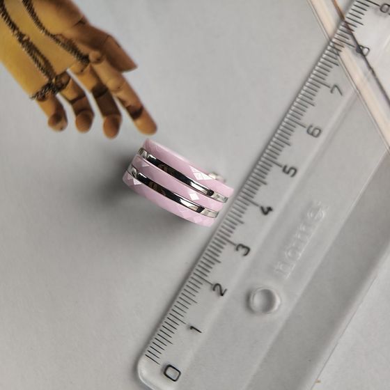 Silver ring with ceramics