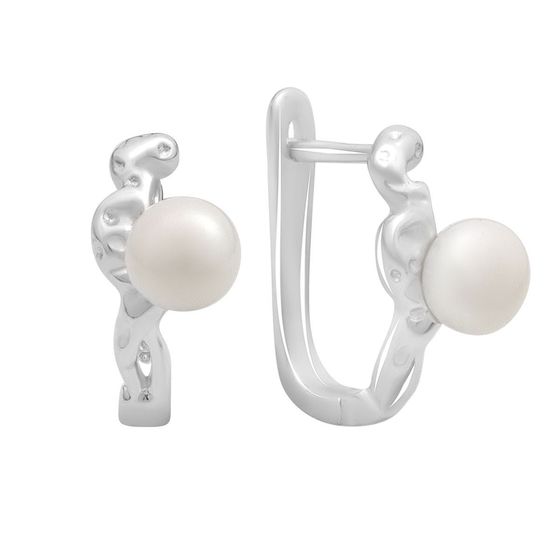 Срібні сережки з перлами