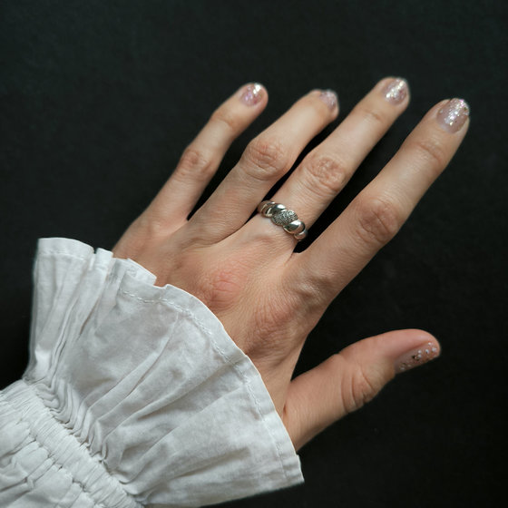 Silver ring with cubic zirconia