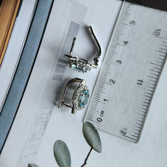 Срібні сережки з топазом 3.86ct