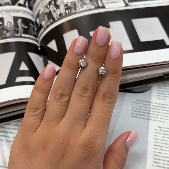 Срібні сережки з фіанітами