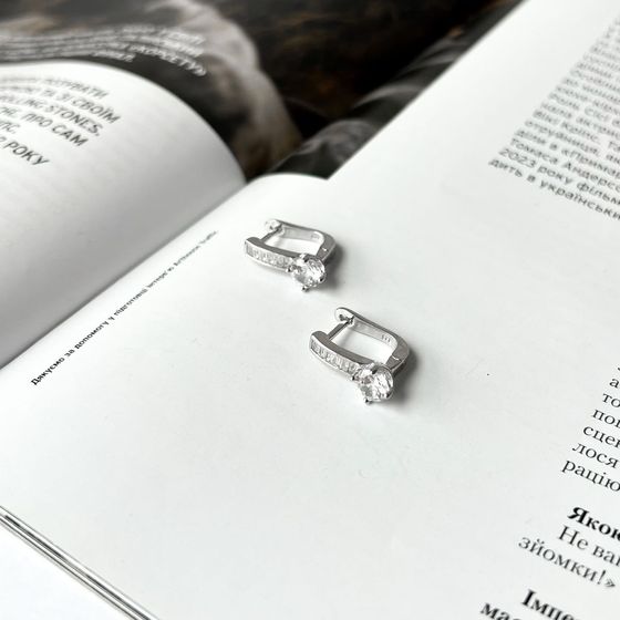 Silver Earrings with Fianites