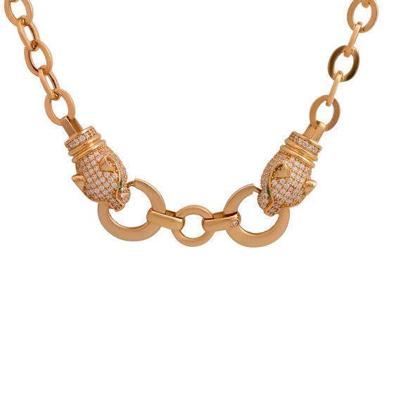 Gold Necklace with 1.4ct Rhinestones