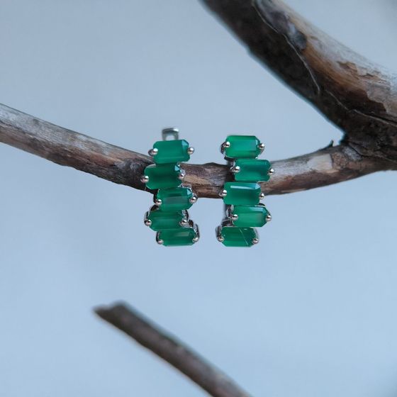 Серебряные серьги с агатом 2.58ct