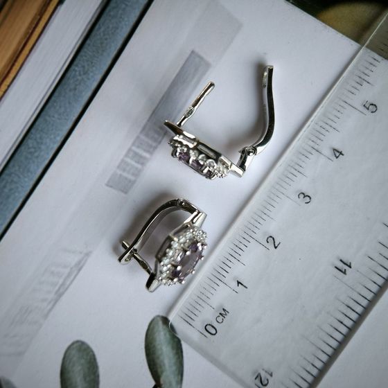 Silver earrings with amethyst 2.998ct
