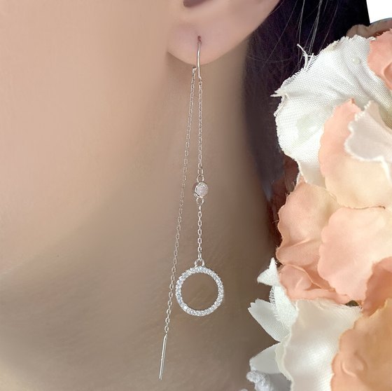 Срібні сережки з фіанітами