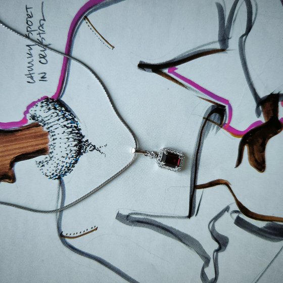 Срібна підвіска з гранатом 1.631ct