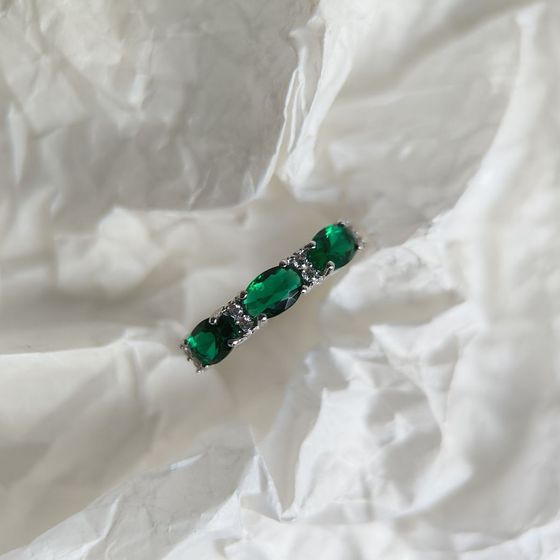 Срібна каблучка зі смарагдом nano 1,136 карата