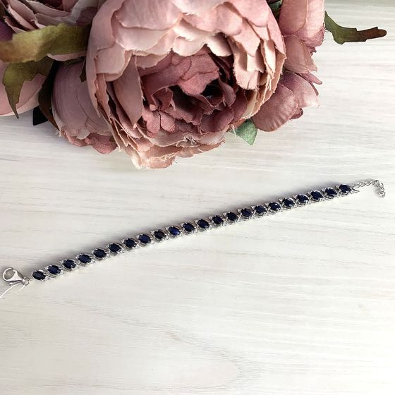 Серебряный браслет с сапфиром