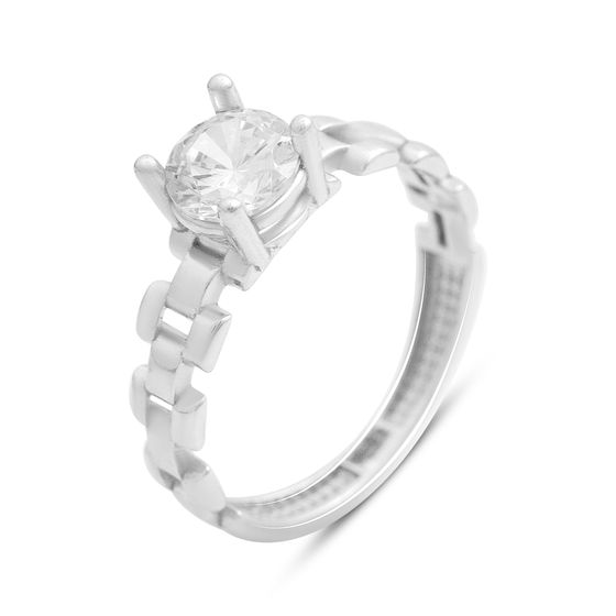 Silver ring with cubic zirconia