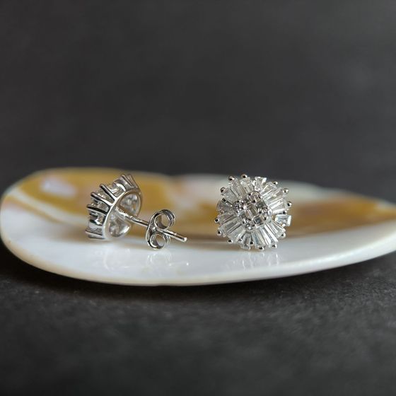 Silver Earrings with Fianites