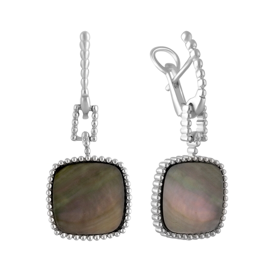 Silver earrings with mother-of-pearl