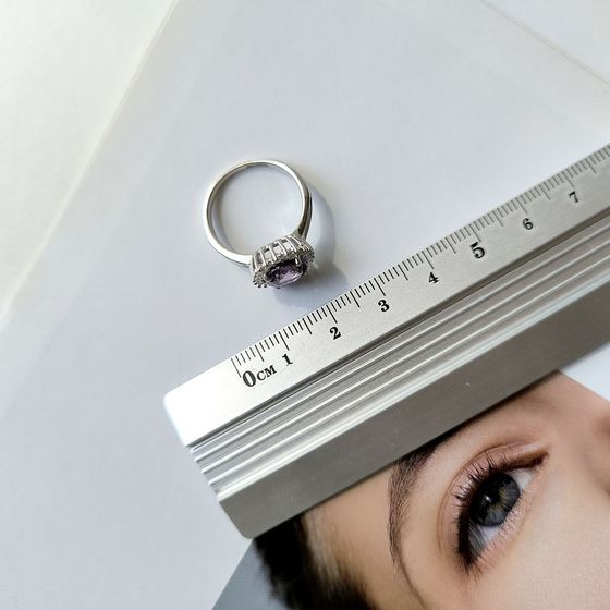 Silver ring with amethyst