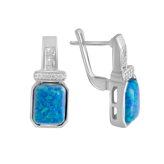 Срібні сережки з опалом