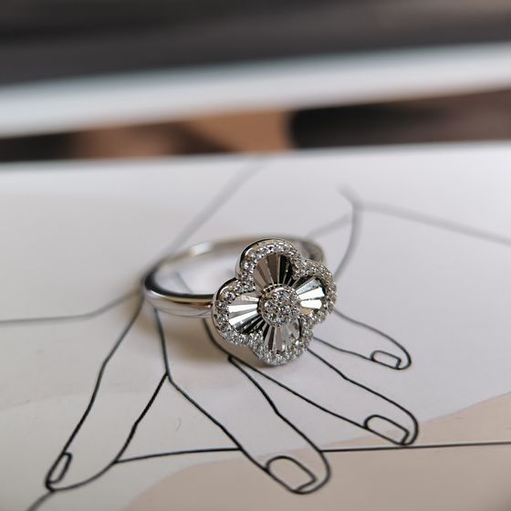 Silver Ring with Fianites