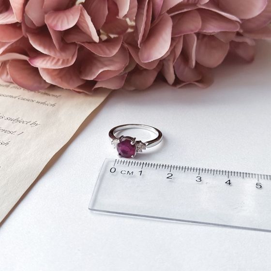 Silver ring with a 2.207-carat ruby