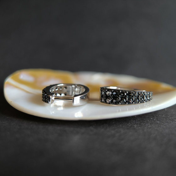 Silver earrings with Phianites