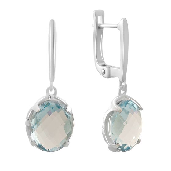 Срібні сережки з топазом 10,883 карата