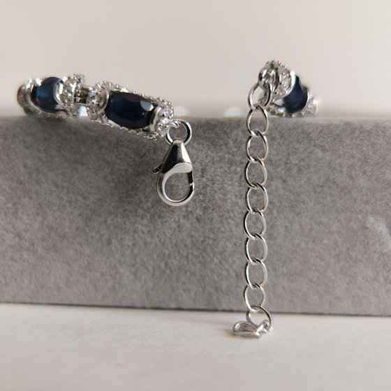 Срібний браслет із сапфіром 12,81 карата