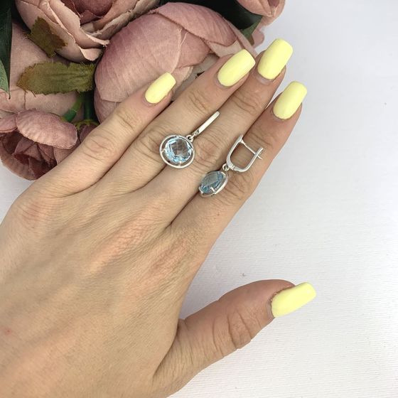 Срібні сережки з топазом 8,056 карата