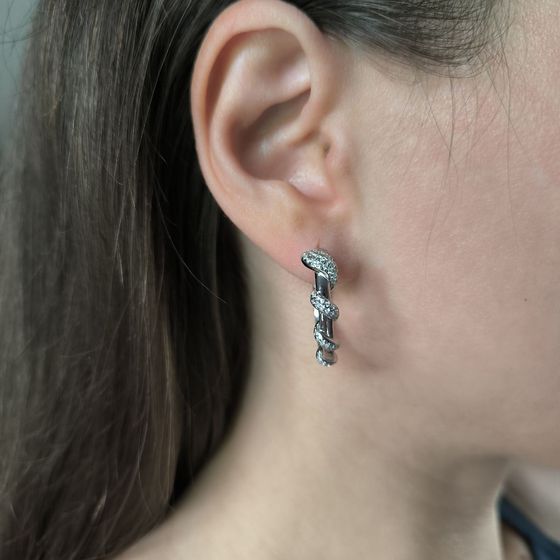 Срібні сережки з фіанітами