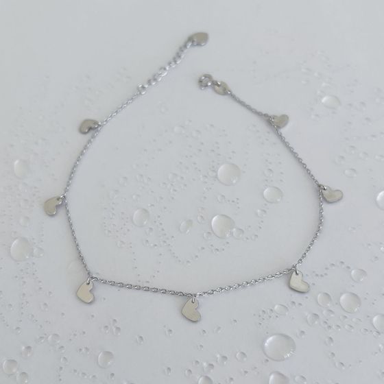 Срібний браслет на ногу без каменів