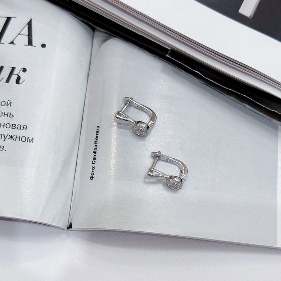 Silver Earrings with Fianites