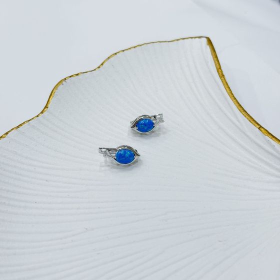 Срібні сережки з опалом 1.291ct