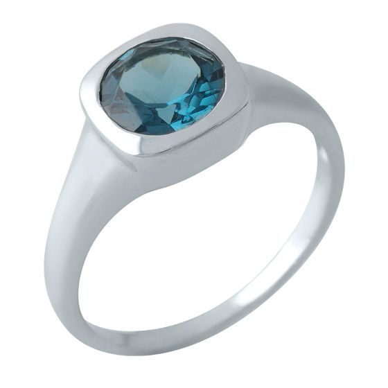 Серебряное кольцо с топазом Лондон Блю 1.606ct