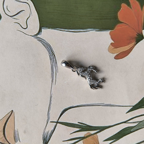 Silver pendant with cubic zirconia