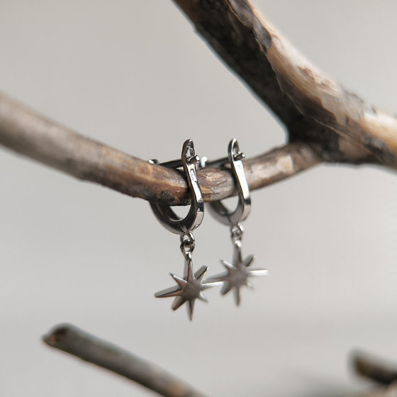 Silver earrings without stones