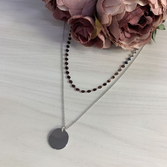 Silver necklace without stones