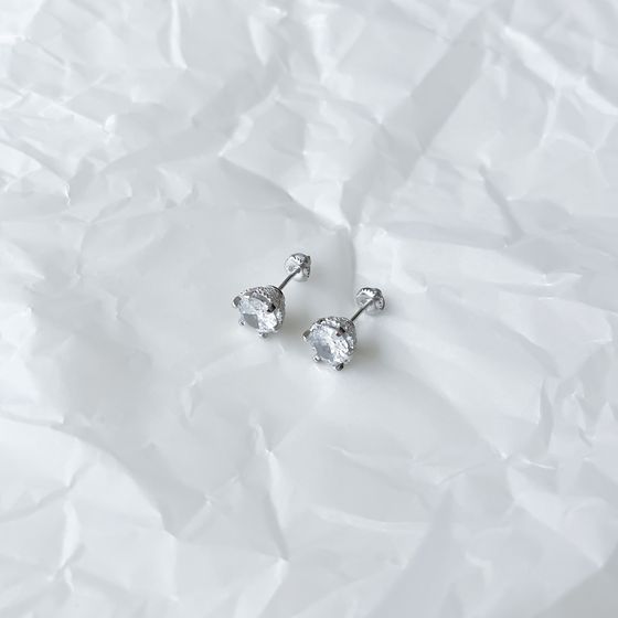 Серебряные серьги с фианитами