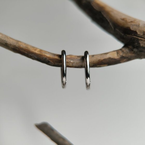 Silver earrings without stones