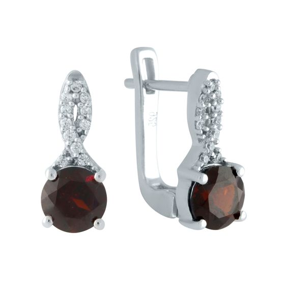 Срібні сережки з гранатом 2,184 карата