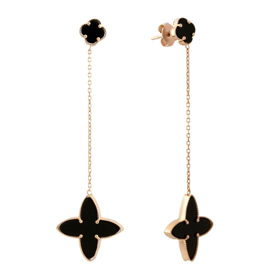 Золотые серьги с ониксом