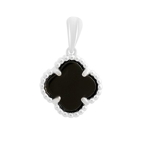 Silver pendant with onyx