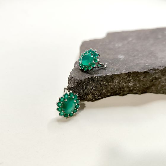 Срібні сережки з агатом 6,913 карата