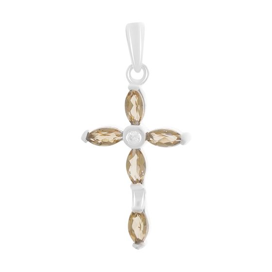 Silver cross with sultanite 1.365ct