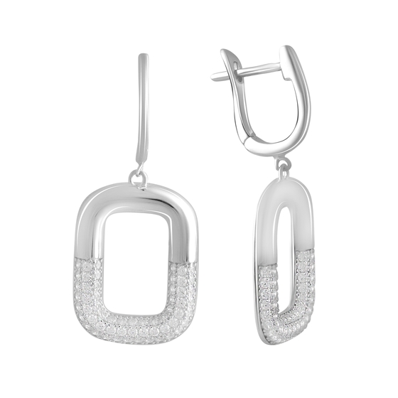 Silver Earrings with Fianites
