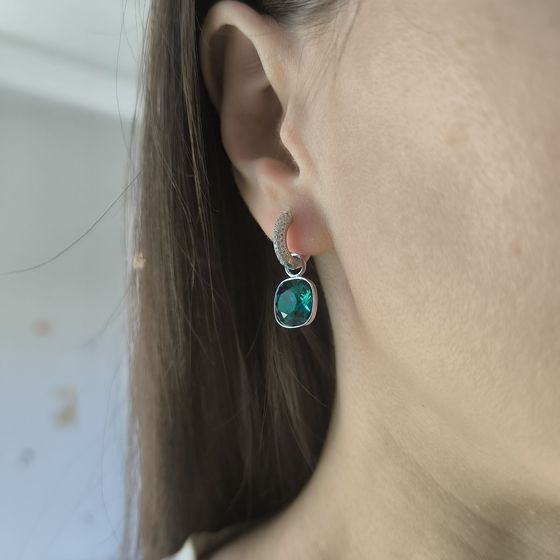 Срібні сережки з фіанітами