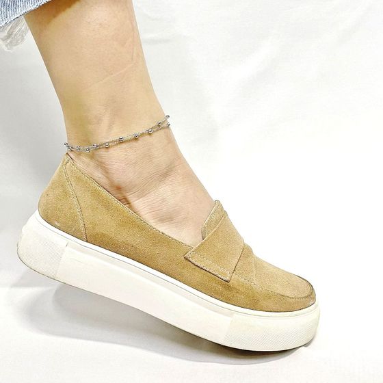 Silver leg bracelet without stones