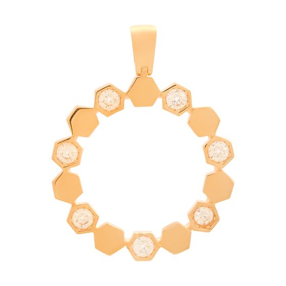 Золота підвіска з фіанітами 0.21ct