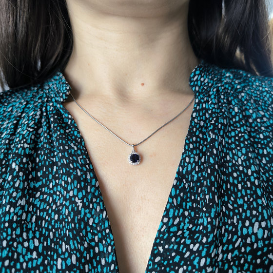 Срібна підвіска з сапфіром nano 1.099ct