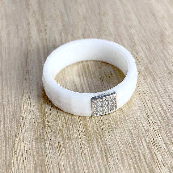 Silver Ring with Ceramic Inlay