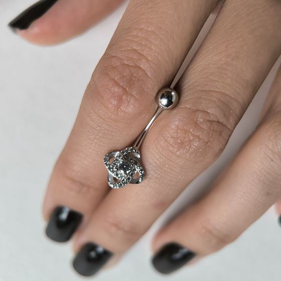 Серебряный пирсинг с фианитами