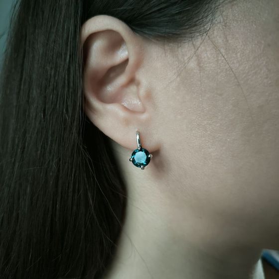Срібні сережки з топазом Лондон Блю